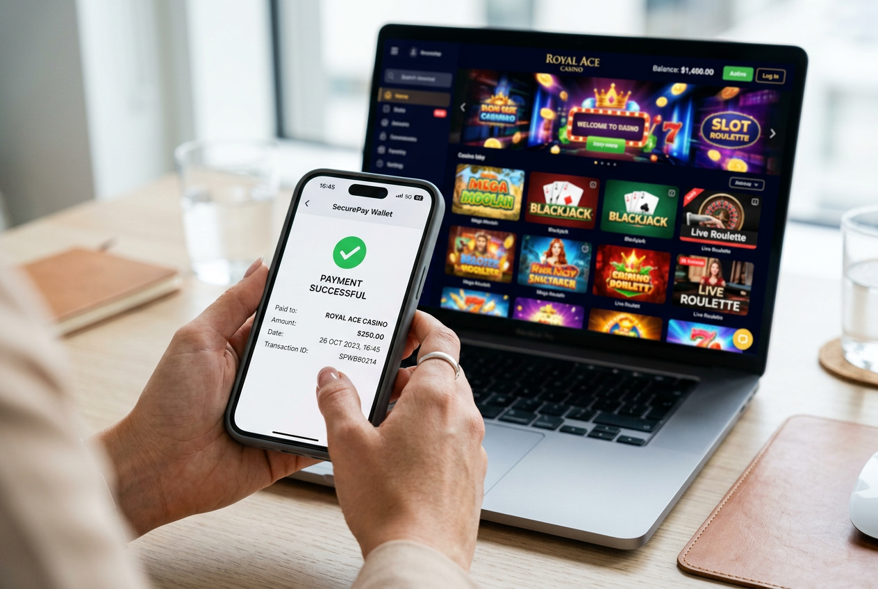 Ένας παίκτης χρησιμοποιεί το Neteller στο κινητό του για κατάθεση σε online καζίνο.